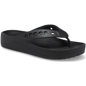 Crocs Baya Plataform Flip Sandaal voor dames, Zwart, 39/40 EU