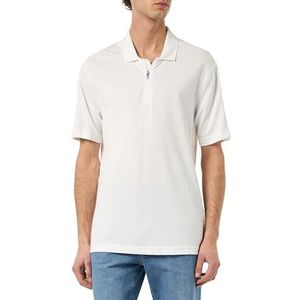 Armani Exchange Heren Ax Stacked Logo Cotton Piquet Zip Up Polo Shirt, off-white, L