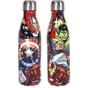H&H Avengers Thermosfles voor kinderen, drinkfles van roestvrij staal, gedecoreerd, 0,5 l, luchtdicht, BPA-vrij