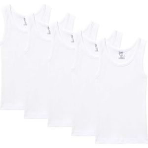 Abanderado 5-pack sportshirts voor kinderen, 100% katoen, Wit, 12 años
