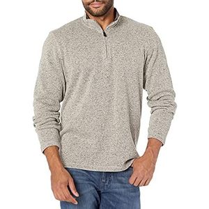 Wrangler Authentics Men's Sweater Fleece Quarter-Zip, Light Heather Gray, XL