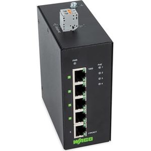 Wago 852-1411 - Schakelaar - 5-poorts Gigabit Ethernet PoE+ - 1 Gbps - Netwerkschakelaar