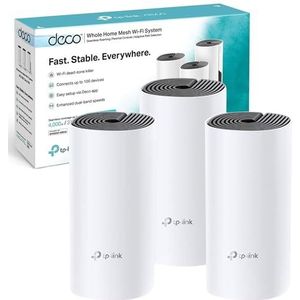 TP-Link Deco M4 Whole Home Mesh Wi-Fi System, Up to 4000 sq ft Coverage, Qualcomm CPU, Dual-Band AC1200 with Gigabit Ports, Compatible with Amazon Echo/Alexa, Parent Control, Pack of 3