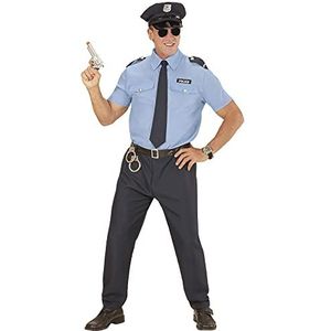 Widmann politieagentenkostuum, hemd, broek, riem, stropdas, hoed, uniform, carnavalskostuum, carnaval