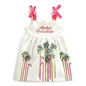 Koton Babygirls Strappy Applique Detail Flamingo Printed Dress, ecru design (0d1), 18-24 maanden