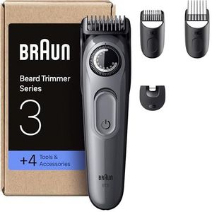 Braun Baardtrimmer Series 3, +4 accessoires, 40 lengte-instellingen, ultrascherp lemmet, BT3525, grijs