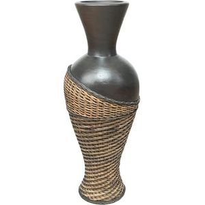 JARRON TERRACOTA/RATTAN