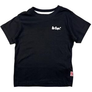 Lee Cooper, T-shirt, jongens, meisjes, (4 tot 14 jaar), poloshirt, tanktop, overhemd, bedrukt, kleding, uniseks, kinderen, sport, ademend, model GLC121210 TS S7-4A, zwart, Zwart, 4 Jaar