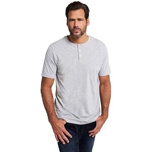 JP 1880 Basic Henley T-shirts voor heren, grijs melange, L