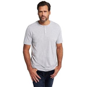 JP 1880 Basic Henley T-shirts voor heren, grijs melange, L