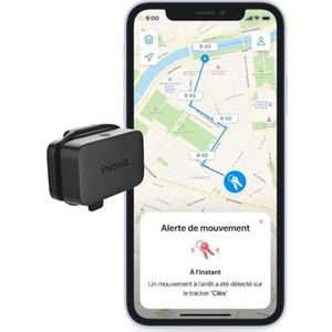 Invoxia Mini GPS-tracker – waterdichte GPS-tracker met real-time diefstalwaarschuwingen – tot 3 maanden batterijduur – abonnement 1 jaar inbegrepen – klein en licht – diefstalslot sleutel boot