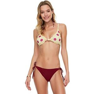 Trendyol Dames binding gedetailleerde, lage taille bikini zes bikinibroekjes, pruim, 34