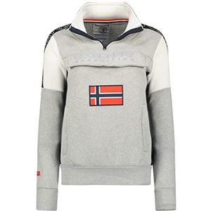 Geographical Norway Fagostino Lady - Dames-sweatshirt met capuchon en kangoeroezakken - sweatshirt voor dames, trui, casual, lange mouwen, warm, Lichtgrijs, L