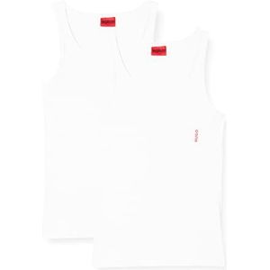 HUGO Tank Top Twin Pack Onderhemden van stretchkatoen met logo voor heren, verpakking van 2 stuks, Nieuw - Wit 100, M
