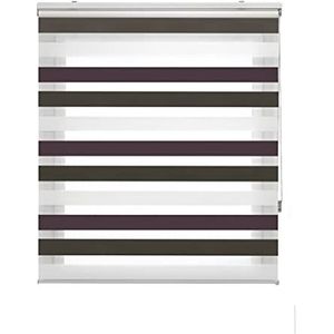 Blindecor Lira dubbel rolgordijn, dag en nacht, tricolor 120 x 180 cm, violetbruin, polyester