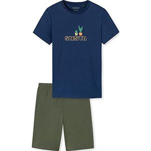 Schiesser Jungen kurzer Schlafanzug - Organic Cotton,blauw ,140