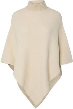 Pieces - Fortuna - Poncho - Loose Fit - Effen - Ronde Hals