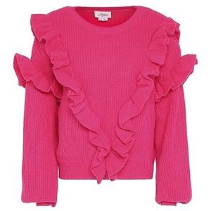 Aleva Dames Falbala Herfst en Winter Gebreide Trui Voor Gevorderde Roze Maat XL/XXL, roze, XL