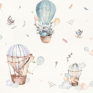 Rasch - 300512 - Vliesbehang - Blauw - Kinderkamer - 10,05 m x 0,53 m