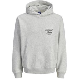 JACK & JONES Jornorrebro Typo Back Sweat Hood Pls - Plus Size, wit melange., 3XL