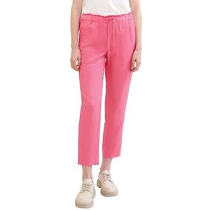TOM TAILOR Linnen broek voor dames, losse pasvorm, 15799 - Carmine Pink, 36W / 28L