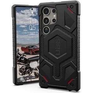 URBAN ARMOR GEAR Monarch Case Samsung Galaxy S24 Ultra Hoesje [""Designed for Samsung"" gecertificeerd, Draadloos opladen compatibel, 6m valbescherming militaire standaard] kevlar zwart