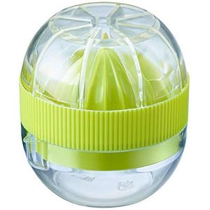 Westmark Kleine citruspers met sapreservoir en deksel, diameter: 7,2 cm, inhoud: 50 ml, kunststof, Fresh and Fruity, doorzichtig/groen, 30932280