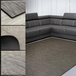 Vinilia Gevlochten tapijt voor woonkamer, keukentapijt, wasbaar, outdoor tapijt, keukentapijt, vinyltapijt, gevlochten entreepijt, 120 x 170 cm