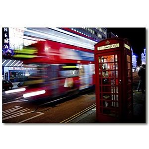 Decoratief schilderij: Londen bus en telefoon - foto - kleur 112 x 75 cm. Direct printen