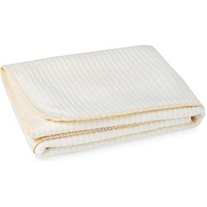 Julius Zöllner Jacquard Katoenen Deken | Afmeting 75 x 100 cm | Gemaakt in Duitsland | 100% Katoen | Oeko-Tex Standard 100 Gecertificeerd | Natuurlijke Strepen