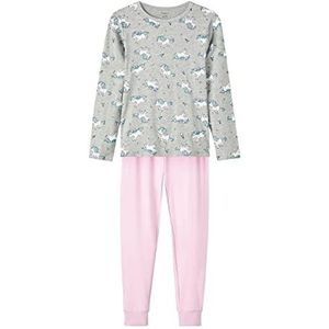 NAME IT Girl Nachtkleding set lange mouwen, gemengd grijs, 122/128 cm