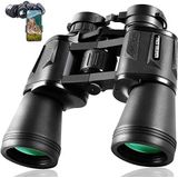 20x50 verrekijker - verrekijker voor volwassenen met nachtzicht bij weinig licht, BAK4 Prism FMC-lens Compacte verrekijker met smartphone-adapter voor wandelen Vogels kijken Jagen, zwart