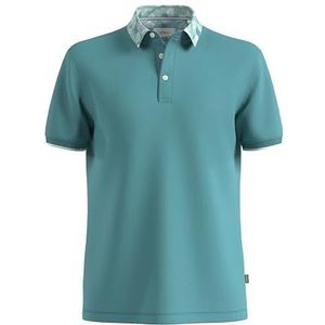 s.Oliver Poloshirt voor heren met contrasterende kraag, Petrol 6565, M