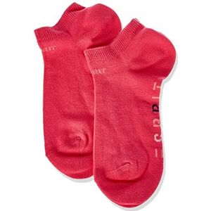 ESPRIT Uniseks-kind Korte Sokken Foot Logo 2-Pack K SN Katoen Kort Eenkleurig Multipack 2 Paar, Rood (Scarlet 8859), 23-26