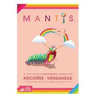 Exploding Kittens Mantis Kleurrijk kaartspel, Calla over regenboog en wraak, vanaf 7 jaar, voor 2 tot 6 spelers, 10 minuten per spel, Spaans