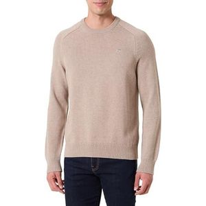 GANT Casual katoenen C-hals, Dk. Sand Melange, M