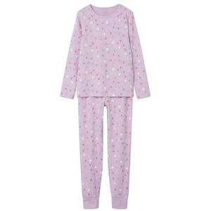NAME IT Meisjes Nkfnightset Pink Hearts Noos pyjama, Pink Lavender., 110/116 cm