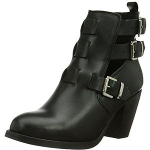 Bronx BX 711 dames korte schacht laarzen, Zwart Black01, 36 EU