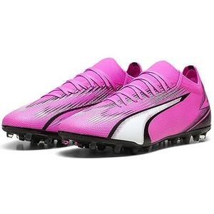 PUMA Ultra Match Mg voetbalschoen voor heren, Poison Pink PUMA Wit PUMA Zwart, 39 EU