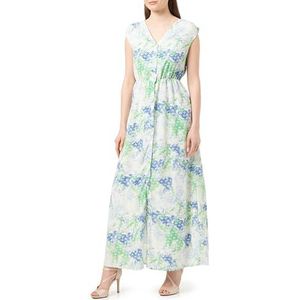 ESHA Maxi-jurk voor dames, met allover-print, blauw, groen, M