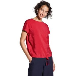 Street One Dames Shirt met trekkoord in Rood, in size: 34