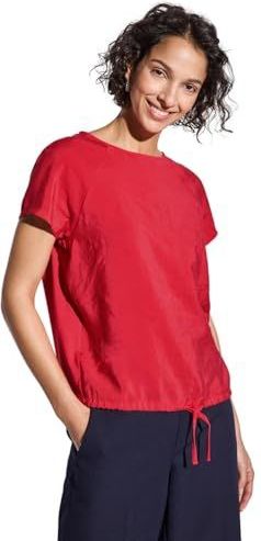 Street One Dames Shirt met trekkoord in Rood, in size: 34