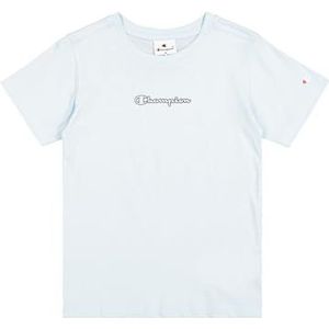 Champion Legacy Boy-Graphic Crewneck T-shirt voor jongens met groot logo, wit (Ww001), 9-10 Jaar