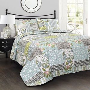 Lush Decor Quiltset, Blauw, Vol/Koningin