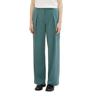TOM TAILOR Lea Straight Fit damesbroek met wijde pijpen, 10697 - zeedennengroen, 32W / 32L