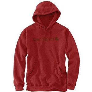 Carhartt Signature Logo Midweight Hoodie heren Sweatshirt, Paprikarood [Chili Pepper Heather], XS