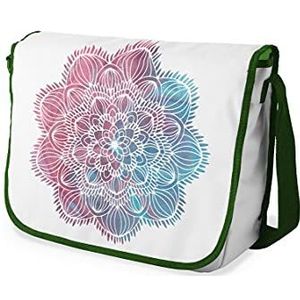 Bonamaison Digitaal bedrukte Messenger schooltas met kaki riem voor meisjes en jongens, boodschappentassen voor scholieren, schoudertassen, grootte: 29x36 cm