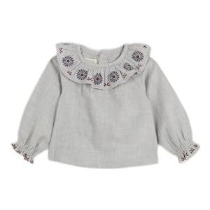 Gocco Blouse geborduurd, lichtgrijs, normaal voor baby's, Lichtgrijs