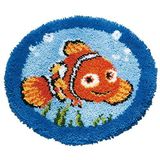 Vervaco gevormde tapijt Nemo knoopverpakking om zelf een tapijt, stram, wit, 50 x 50 x 0,3 cm