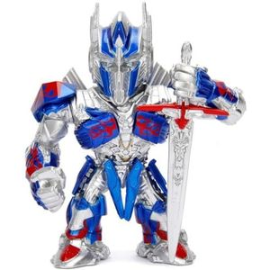 Jada Toys 253111002 - Transformers Optimus Prime figuur, 10 cm, Die-Cast, verzamelfiguur, zilver/blauw, 253111002